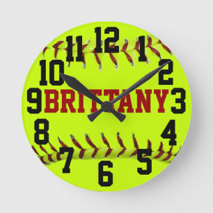 Personalisierte Softball-Wand-Uhr Runde Wanduhr