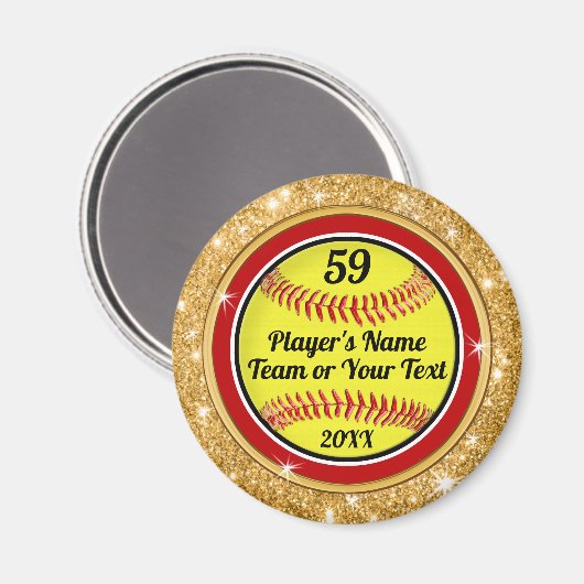 Personalisierte Softballmagnete in Bulk oder kaufe Magnet (Vorderseite/Rückseite)