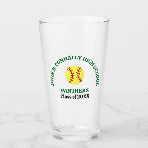 Personalisierte Softballspielerin der Green High S Glas