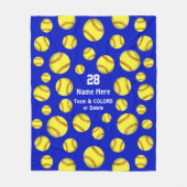 Personalisierte Softballthrow-Decke, Text, Farben Fleecedecke (Vorderseite)