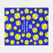 Personalisierte Softballthrow-Decke, Text, Farben Fleecedecke (Vorderseite (Horizontal))