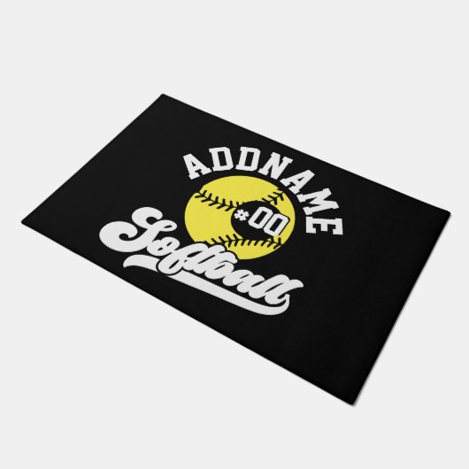 Personalisierte Software Player ADD NAME Retro Tea Fußmatte (Schrägansicht)