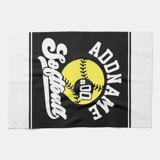 Personalisierte Software Player ADD NAME Retro Tea Geschirrtuch (Horizontal)