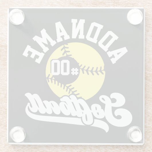 Personalisierte Software Player ADD NAME Retro Tea Glasuntersetzer (Rückseite)