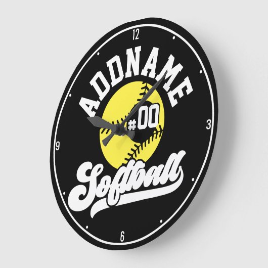 Personalisierte Software Player ADD NAME Retro Tea Große Wanduhr (Winkel)