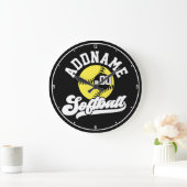 Personalisierte Software Player ADD NAME Retro Tea Große Wanduhr (Zuhause)