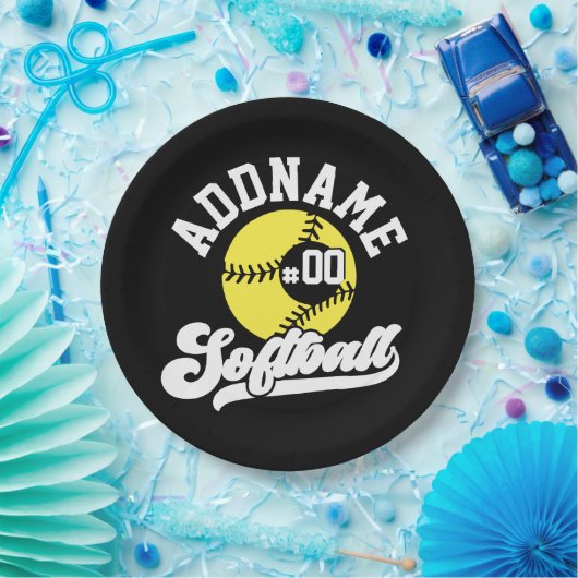 Personalisierte Software Player ADD NAME Retro Tea Pappteller (Party)