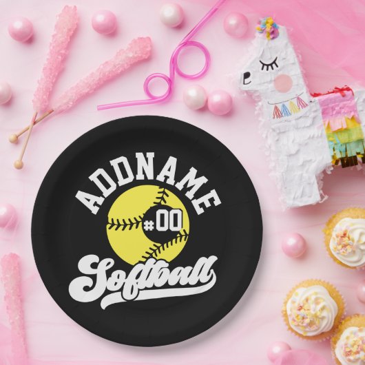 Personalisierte Software Player ADD NAME Retro Tea Pappteller (Party)