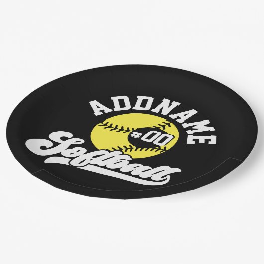 Personalisierte Software Player ADD NAME Retro Tea Pappteller (Schrägansicht)