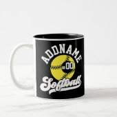 Personalisierte Software Player ADD NAME Retro Tea Zweifarbige Tasse (Links)