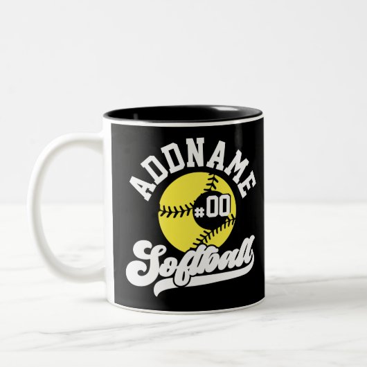 Personalisierte Software Player ADD NAME Retro Tea Zweifarbige Tasse (Links)