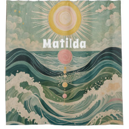 Personalisierte Solarwelle Duschvorhang