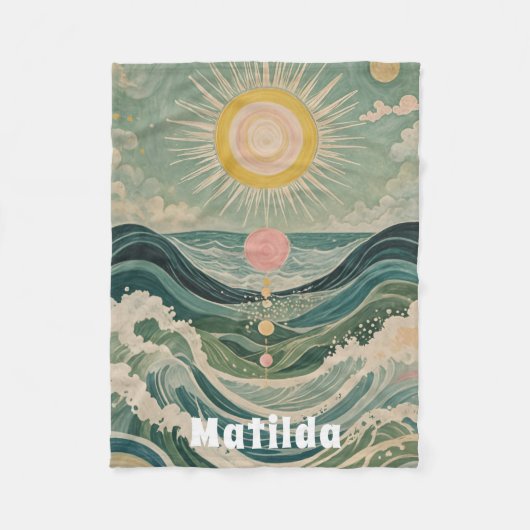 Personalisierte Solarwelle Fleecedecke (Vorderseite)