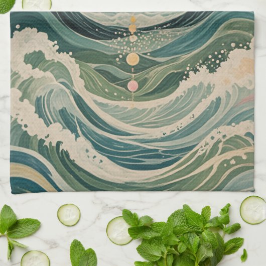 Personalisierte Solarwelle Geschirrtuch (Gefaltet)