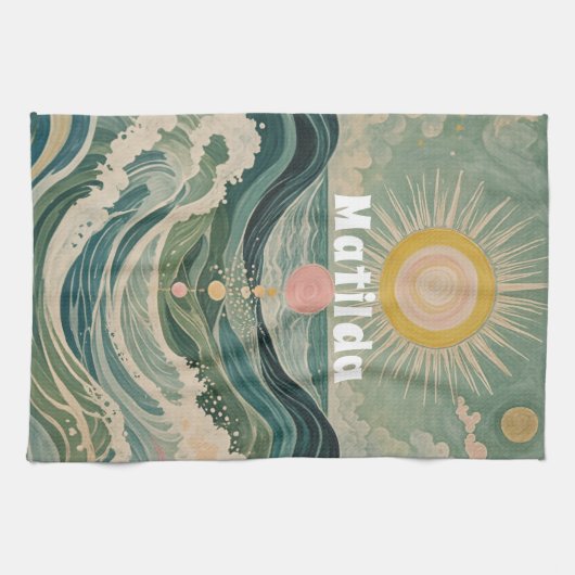 Personalisierte Solarwelle Geschirrtuch (Horizontal)