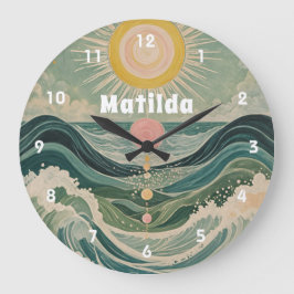 Personalisierte Solarwelle Große Wanduhr