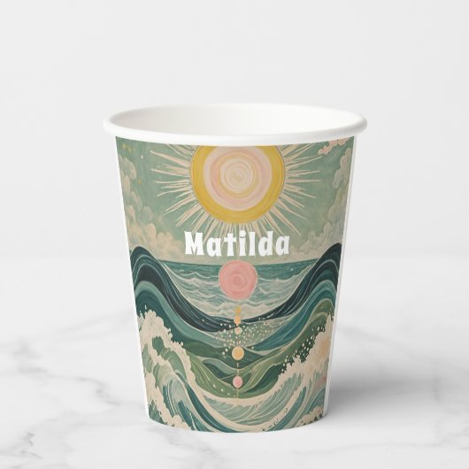 Personalisierte Solarwelle Pappbecher (Rückseite)
