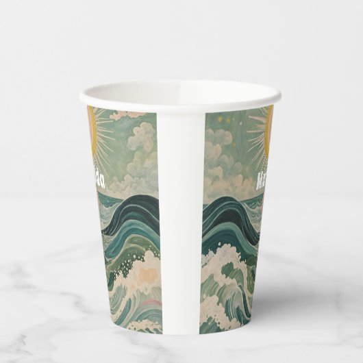 Personalisierte Solarwelle Pappbecher (Links)