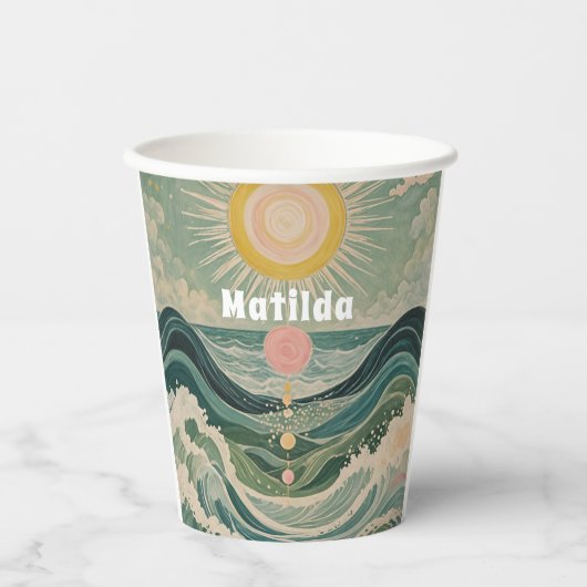 Personalisierte Solarwelle Pappbecher (Vorderseite)