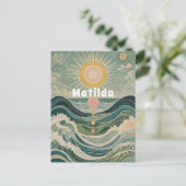 Personalisierte Solarwelle Postkarte (Stehend Vorderseite)