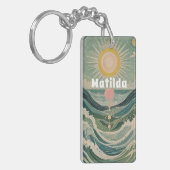 Personalisierte Solarwelle Schlüsselanhänger (Vorderseite links)