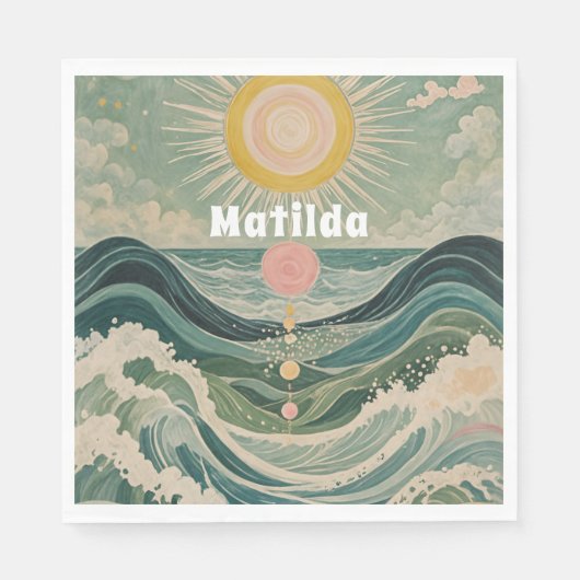 Personalisierte Solarwelle Serviette (Vorderseite)
