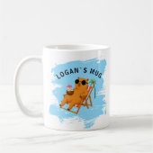 Personalisierte Sommer-Capybara-Strand Kaffeetasse (Links)