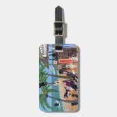 Personalisierte Sommer-Ferien Labradors Gepäckanhänger (Vorderseite vertikal)