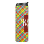 Personalisierte Sommer-Karo Thermal Tumbler Thermosbecher (Nach links gedreht)