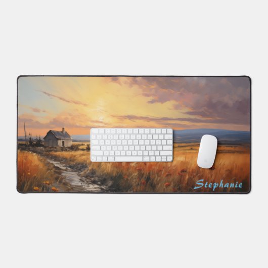 Personalisierte Sommerfeld-Landschaft Schreibtisch Schreibtischunterlage (Tastatur & Maus)