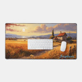 Personalisierte Sommerfeld-Landschaft Schreibtisch Schreibtischunterlage (Tastatur & Maus)