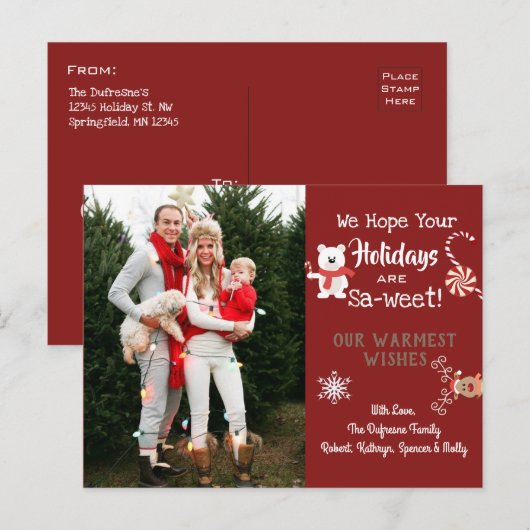 Personalisierte Sommerferien Postkarte (Vorne/Hinten)