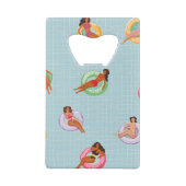 Personalisierte Sommerfrauen Entspannen auf Schwim Geldbeutel Flaschenöffner (Rückseite)