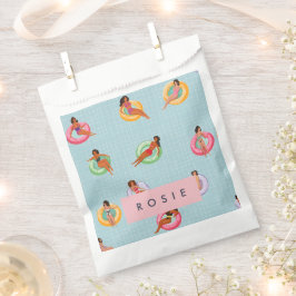 Personalisierte Sommerfrauen Entspannen auf Schwim Geschenktütchen