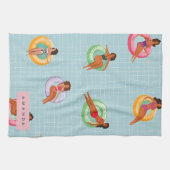 Personalisierte Sommerfrauen Entspannen auf Schwim Geschirrtuch (Horizontal)