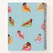 Personalisierte Sommerfrauen Entspannen auf Schwim Notizblock (Rückseite)