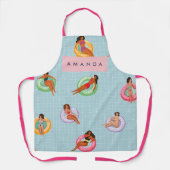 Personalisierte Sommerfrauen Entspannen auf Schwim Schürze (Vorderseite)