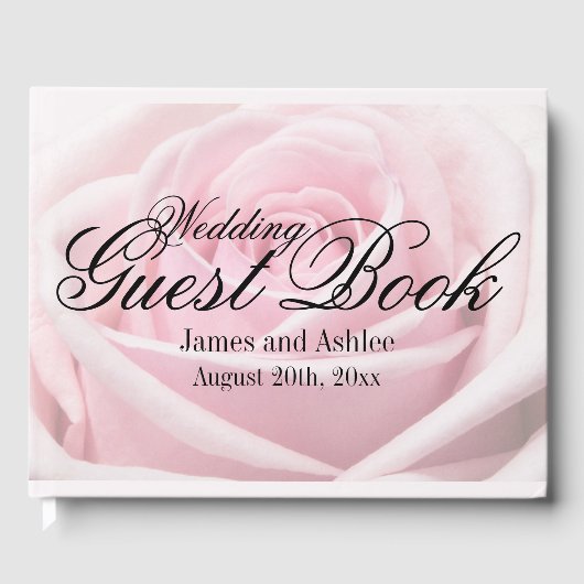 Personalisierte Sommerhochzeit in Pink Rose Gästebuch (Vorderseite)