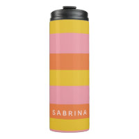 Personalisierte Sommerstreifen Rosa Gelborange