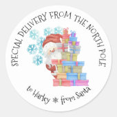 Personalisierte Sonderlieferung von Nordpol Runder Aufkleber (Vorderseite)