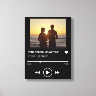 Personalisierte Songname-Playlist Geschenk mit Paa Leinwanddruck