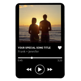 Personalisierte Songname-Playlist Geschenk mit Paa Magnet
