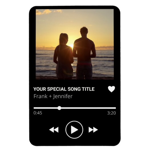 Personalisierte Songname-Playlist Geschenk mit Paa Magnet (Vertikal)