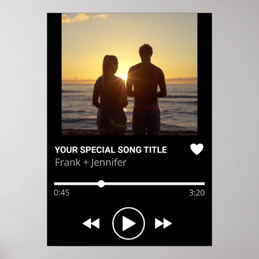 Personalisierte Songname-Playlist Geschenk mit Paa Poster (Vorne)