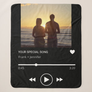 Personalisierte Songname-Playlist Geschenk mit Paa Sherpadecke