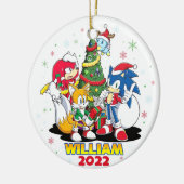 Personalisierte Sonic Ornament, Weihnachten 2022 Keramik Ornament (Links)