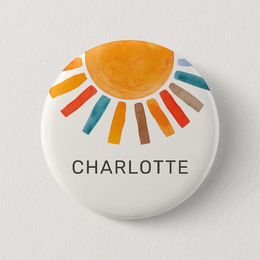 Personalisierte Sonne Button (Vorderseite)