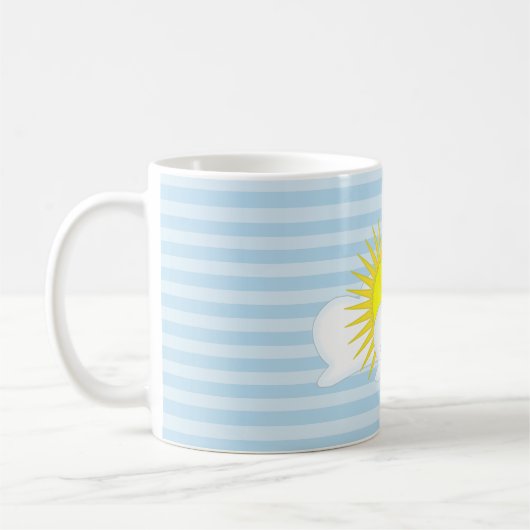 Personalisierte Sonne und Wolken mit Streifen Wett Kaffeetasse (Links)