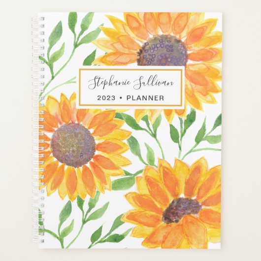 Personalisierte Sonnenblume 2023 Planer (Vorderseite)