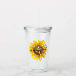 Personalisierte Sonnenblume Acryltrinkbecher